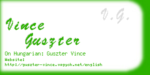 vince guszter business card